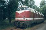 228 578 gehrte einst dem Eisenbahnsammler Bernd Falz.Im August 1998 stande die Lok in Jterbog Altes Lager.