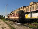 KEG 2002 (ex DB 228 706-8, ex DR 118 706-1) am Zementwerk Karsdorf, vom frei begehbaren Gelnde aus fotografiert; 09.07.2011