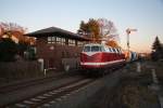 Die Glauchauer Museumslok 118 770-7 kam am 23.11.2011 zu einem Gterzugeinsatz.