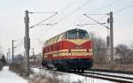 228 321 der Cargo Logistik Rail Service kam am 13.12.12 Lz durch Greppin Richtung Bitterfeld.