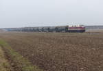 EBS 118 719-4 als Schlusslok an einem SBB Cargo Getreidezug von Ebeleben nach Erfurt Gbf und weiter nach Zürich, am 11.02.2017 in Kühnhausen.