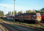 231 040 und 231 060 beide von Adtranz Kassel und noch in Farbgebung DR abgestellt in Dresden-Hafen (18.09.2003)
