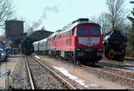 Blick auf 52 8154-8, 52 8098-7 des Verein Eisenbahnmuseum Bayerischer Bahnhof zu Leipzig e.V. und 232 673-4 der Leipziger Eisenbahnverkehrsgesellschaft mbH (LEG). Ausgestellt zu den 21. Leipziger Eisenbahntagen im Eisenbahnmuseum Leipzig-Plagwitz. [24.3.2018 | 10:33 Uhr]