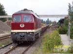 BR 232 vor einem Bauzug in Steinfurt-Burgsteinfurt