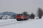 232 693 + 232 589 als Lokzug bei Sulzbach-Rosenberg am 15.02.2010.