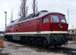 BR 232 550 im Kombiwerk Magdeburg Rothensee am 28.02.2010  Im schnen DR-Farbkleid