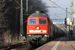 232 618-9 mit einem Kesselwagenzug bei Erfurt.Mrz 2010