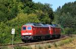 Railion DB Logistics 232 609-8 + 675-9 Leerfahrt Richtung Nrnberg, KBS 870 Schwandorf - Nrnberg, fotografiert bei Etzelwang am 23.08.2012