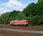 232 609 bei der Ausfahrt in Marktredwitz am 26.07.13.