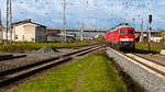 232 609-8 mit 232 659 im Schlepptau. Nordhausen 30.10.2017 (aufgenommen vom Ende Bahnsteig 2/3)