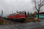 232 589 und 232 347  mit KLV-Zug in Františkovy Lázně als Elbtalumleiter über die PE Plauen- Bad Brambach-Cheb. Aufgenommen am 28.11.2017