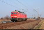 232 635-3 DB als Tfzf fährt in Schkeuditz West auf der Bahnstrecke Magdeburg–Leipzig (KBS 340) Richtung Gröbers.