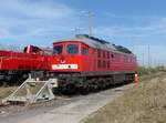 DB 232 255-0 am 15.04.2020 beim pausieren in Erfurt Gbf. Vom Fuweg aus fotografiert.