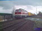 232 550 mit Bauzug Hhe Peine am 21.03.2008 Richtung  Hannover unterwegs