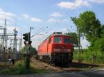 232 165-1 mit Stahlbrammenzug am Km 28,190 am 07.05.2008