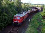 Mit einem Leerzug durchfhrt sie in Gerstungen einen Tunnel direkt hinter dem Streckenabzweig zur Hauptstrecke nach Frankfurt (Main).