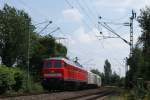 232 252-7 + 232 428-3 mit dem 93721 (Spritzzug) am KM 28,190 in Dsseldorf am 02.07.2008