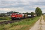 232 618 mit einem Gterzug am 12.08.2011 bei Sulzbach-Rosenberg.