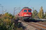 232 528 zog am 23.10.11 einen Staubzug durch Halle-Rosengarten Richtung Rbf Halle(S).