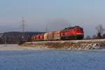 232 675 bei klirrender Klte kurz vor Schwandorf.(8.12.12)