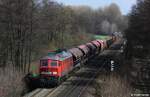 DB 232 388-9 vor Gterzug Richtung Nrnberg, KBS 860 Hof / Cheb - Nurnberg, fotografiert bei Neuhaus an der Pegnitz am 29.03.2011