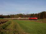 Die 232 654 mit einem Müllzug am 12.12.2014 unterwegs bei Kastl.