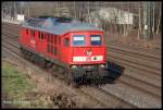 Railion 232093 war am 16.02.2015 um 14.43 Uhr solo in Hiddenhausen - Schweicheln in Richtung Herford unterwegs.