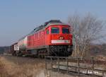 232 359 mit dem EZ45367 bei Brand b. Marktredwitz auf dem weg nach Cheb. 20.03.2015