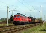 Am 14.04.2015 kamen die 232 347-5 und die 261 0166 von der DB aus der Richtung Stendal nach Demker und fuhr weiter in Richtung Magdeburg .