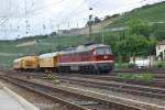  Ludmilla  Nr. 232 223-8 fährt mit Wartungszug durch Würzburg Hbf (29. Juli 2015).