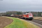 232 906 mit dem EK 45365 Nürnberg Rbf-Cheb bei Oberteich, 22.12.2014