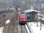 DB 232 668-4 am 18.02.2017 im Bf Nossen. Dahinter stehen die DB 232 654-4 und die Pfalzbahn 217 012-4.
