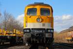 SGL V300.18 (232 446) am 16.2.14 abgestellt bei der DBG/Bahnbaugruppe in Duisburg-Entenfang.
Aufgenommen vom Bahnübergang 