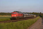 233 127 mit einem leeren Autozug am 27. Mai 2023 bei Oberteich.