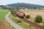 233 662 und 233 076 als Tfzf auf dem Weg nach Furth im Wald kurz hinter Kothmailing.