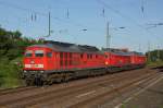 Dieser 3er Lokzug mit 233 386-8 an der Spitze fuhr am 17.06. 2010 durch Schnebeck (Elbe) in Richtung Magdeburg. 
