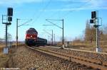 233 112-2 DB Schenker Rail Deutschland AG mit einem Panzerzug der Bundeswehr in Stendal(Wahrburg) und fuhr zum Gterbahnhof weiter.