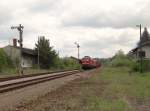 233 127 und 189 100 zusehen am 03.05.14 mit einem Umleiter bei der Ausfahrt in Pößneck oberer Bahnhof.