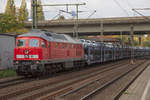 EGP 234 278-0 durchfahrt Hamburg Harburg mit einem Autotransportzug. 20.10.2018