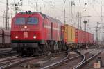 DE13 der HGK verlsst zum zweiten Mal den Gbf. Kln Gremberg ; diesmal mit Containerzug, vorher gings Lz nach Bergisch Gladbach, aufgenommen am 24.03.2011