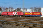 1240 003-4 HGK DE13 und 3422 013-3 Neusser Eisenbahn DH104 in Brühl-Vochem 14.02.2017