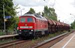 241 697 zog am 19.06.11 einen Ganzzug Schwenkdachwagen durch Halle-Rosengarten Richtung Eisleben.