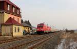 245 027 mit IC 2152 zu sehen am 23.01.19 kurz vor Jena am Hp Neue Schenke.