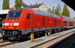245 001 von DB Regio war am 30.4.16 mit einem Zug aus 4 DoStos in Lindau auf Präsentationsfahrt.