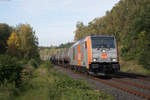 246 010-3 der HVLE mit einem Kesselwagenzug bei Döhlau Richtung Regensburg, 28.09.2017