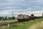 hvle 250 011 mit Holzzug Triptis - Kaufering am 06.07.2021 in Dreitzsch.