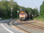 Durchfahrt in Vienenburg am 18.07.2014 eines Stahlzuges aus Ilsenburg