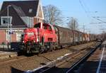 261 035-0 durchfährt am 14.02.18 mit gemischtem Güterzug den Bahnhof Bordesholm richtung Neumünster.