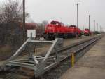 DB 261 048-3 + 261 021-0 + 261 046-7 abgestellt in Erfurt Gbf; 22.01.2012