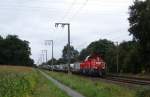 260 001-3 fuhr am 01.09.2012 mit dem Enercon-Zug aus dem Sden gen Norden, hier in Eisinghausen.